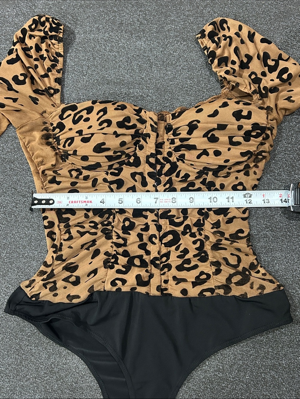 Windsor Leopard Print Long Sleeve Bodysuit Sz S - Picture 13 of 13
